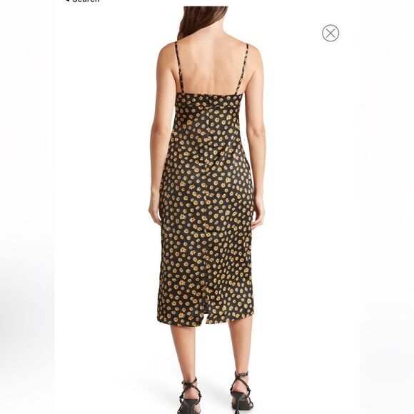 WeWoreWhat Cowl Ditsy Daisies Midi Dress size 0 NWT - Picture 6 of 11